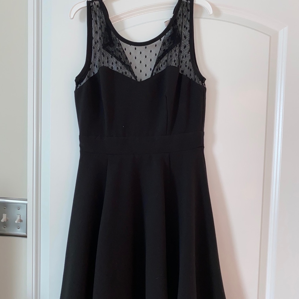 Black Mesh Polka Dot Dress